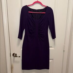 David Meister Deep Purple Long Sleeve Dress